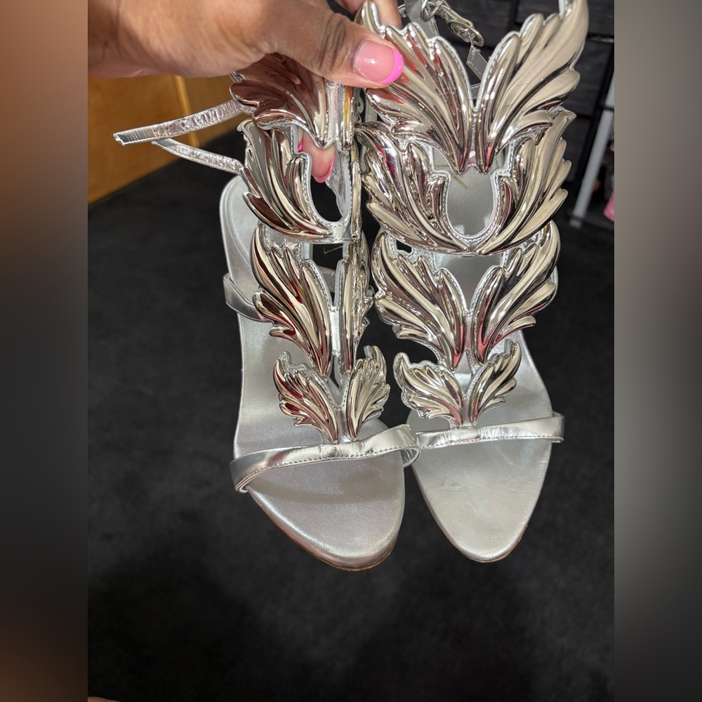 Giuseppe zanotti silver shoes for sale